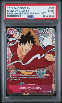 2024 ONE PIECE ENGLISH VERSION 1ST ANNIVERSARY SET #006 MONKEY D. LUFFY PSA 9 - Image 1