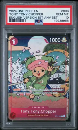 2024 ONE PIECE ENGLISH VERSION 1ST ANNIVERSARY SET #006 TONY TONY CHOPPER PSA 10 - Image 1