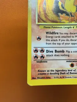 Moltres Pokemon Card Holo WOTC 12/62 Fossil Set Rare Vintage 1999 Original MP - Image 4