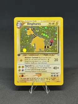 Pokemon TCG Ampharos Neo Revelation Holo Card 1/64 Unlimited Rare First Edition - Image 1