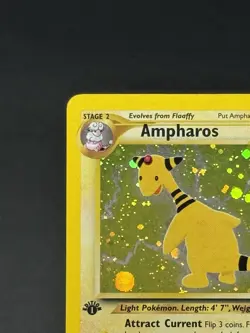 Pokemon TCG Ampharos Neo Revelation Holo Card 1/64 Unlimited Rare First Edition - Image 2