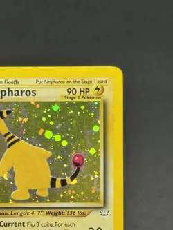 Pokemon TCG Ampharos Neo Revelation Holo Card 1/64 Unlimited Rare First Edition - Image 3