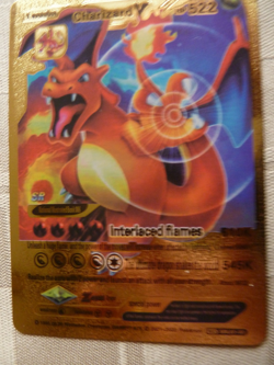 Pokemon Charizard V 522hp Gold Foil Fan Art Collector Card - Image 1