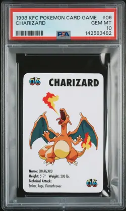 1998 KFC POKEMON CARD GAME #06 CHARIZARD PSA 10 - Image 1