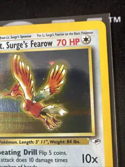 Lt. Surge's Fearow - 7/132 - Pokemon Gym Heroes Unlimited Holo Rare Card WOTC - Image 3