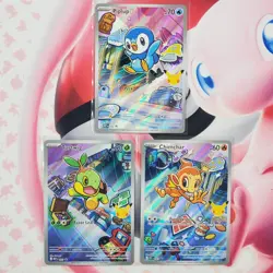 Piplup 042 + Chimchar 041 + Turtwig 040 - First Partner Pokemon Cards - #L515 - Image 1