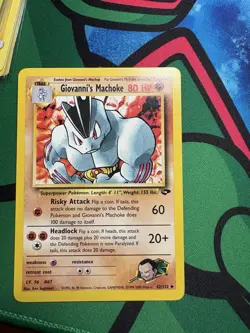 1x Giovanni's Machoke 42/132 Gym Challenge Pokemon Card LP/MP - Image 1