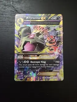 Pokemon TCG Mega M Tyranitar EX Holo Ultra Rare Card Ancient Origins 43/98 LP - Image 1