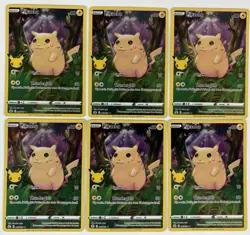 6x Pikachu 25th Anniversary Promo 005/025 Pokemon Card Lot NM/Mint” - Image 1