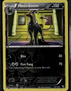 Houndoom Rare Dragons Exalted 75/124 Darkness Reverse Holo Pokemon Card - Image 1