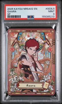 2025 KAYOU NARUTO SMRITI COLLECTIBLE CARD #003L5 GAARA PSA 9 - Image 1