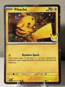 2026 Pikachu 051/162 Pokemon Day 30 Anniversary Stamped Promo TCG Cosmo Holo - Image 1