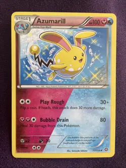 Pokemon TCG Azumarill 77/114 XY-Steam Siege Regular Non-holo XY Shiny - LP - Image 1