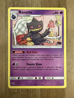Pokemon TCG Banette Sun & Moon: Celestial Storm 65/168 Regular Rare VLP - Image 1