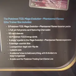 Pokemon TCG Mega Evolution Phantasmal Flames Elite Trainer Box ETB Sealed - Image 4