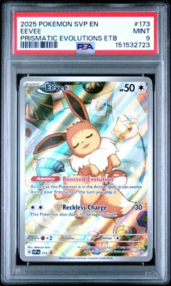 2025 POKEMON SVP EN-SV BLACK STAR PROMO #173 EEVEE PSA 9 - Image 1