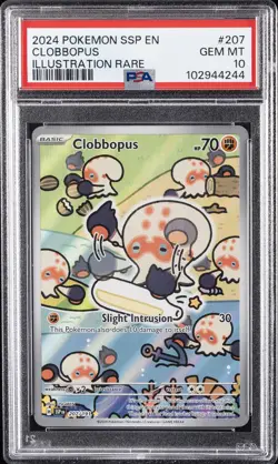 2024 POKEMON SSP EN-SURGING SPARKS ILLUSTRATION RARE #207 CLOBBOPUS PSA 10 - Image 1