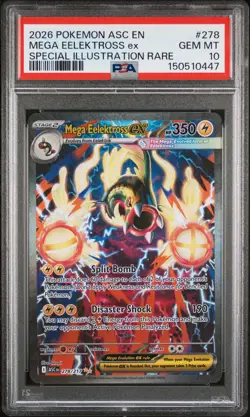 2026 POKEMON ASCENDED HEROES SPECIAL ILLUSTRATION RARE MEGA EELEKTROSS EX PSA 10 - Image 1