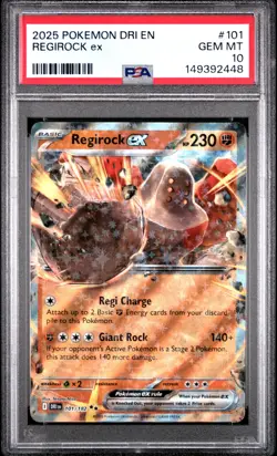 2025 POKEMON DRI EN-DESTINED RIVALS #101 REGIROCK EX PSA 10 - Image 1