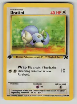 Dratini 53/82 Team Rocket 1st Edition Pokemon LP - Image 1