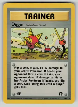 Digger 75/82 Team Rocket 1st Edition Pokemon LP - Image 1