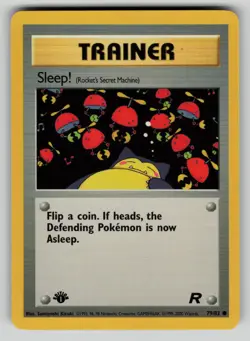 Sleep! 79/82 Team Rocket 1st Edition Pokemon LP - Image 1