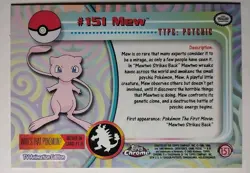 2000 Pokemon Topps Chrome Mew #151 NEAR MINT Series 2 TCG CCG - Image 4