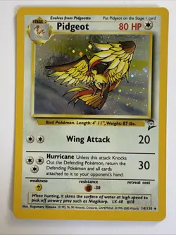 Pokemon TCG Pidgeot Base Set 2 Holo Unlimited Rare Pidgeot - Image 1