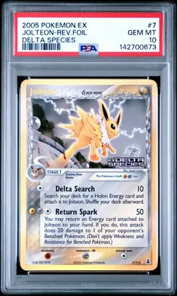 2005 POKEMON EX DELTA SPECIES #7 JOLTEON-REVERSE FOIL PSA 10 - Image 1