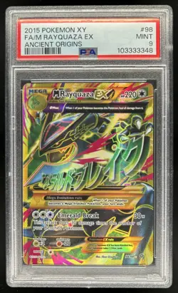 2015 Pokemon XY Ancient Origins Mega Rayquaza #98/98 PSA 9 - Image 1