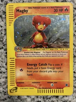 Pokemon Magby Expedition Holo Card 17/165 Moderately Played MP - Image 1