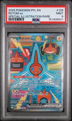 2025 POKEMON PFL EN-PHANTASMAL FLAMES SPECIAL ILLUSTRATION RARE ROTOM EX PSA 9 - Image 1