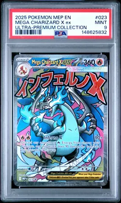 2025 POKEMON MEP PROMO ULTRA-PREMIUM COLLECTION #023 MEGA CHARIZARD X EX PSA 9 - Image 1