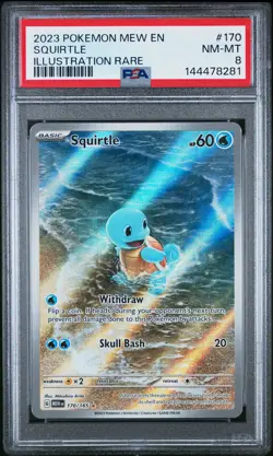 2023 POKEMON MEW EN-151 ILLUSTRATION RARE #170 SQUIRTLE PSA 8 - Image 1