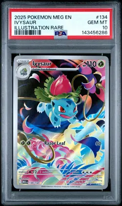 2025 POKEMON MEG EN-MEGA EVOLUTION ILLUSTRATION RARE #134 IVYSAUR PSA 10 - Image 1