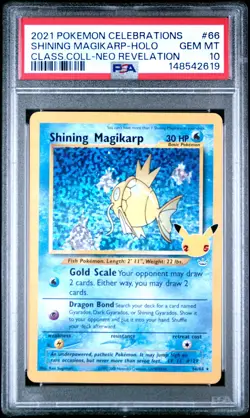 2021 POKEMON CELEBRATIONS CLASSIC COLLECTION #66 SHINING MAGIKARP-HOLO PSA 10 - Image 1