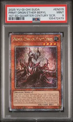 2025 YU-GI-OH! SUDA-SUPREME DARKNESS #EN015 PRIMITE DRAGON ETHER BERYL PSA 9 - Image 1