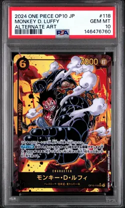 2024 ONE PIECE JAPANESE OP10-ROYAL BLOOD ALTERNATE ART MONKEY D. LUFFY PSA 10 - Image 1
