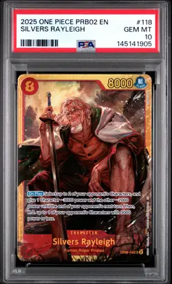 2025 ONE PIECE PRB02-PREMIUM BOOSTER THE BEST VOL.2 #118 SILVERS RAYLEIGH PSA 10 - Image 1