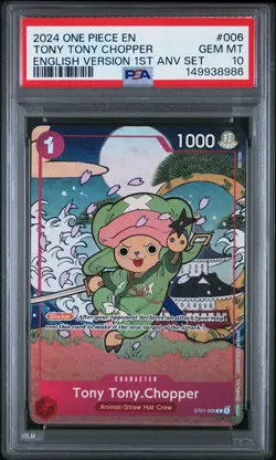 2024 ONE PIECE ENGLISH VERSION 1ST ANNIVERSARY SET #006 TONY TONY CHOPPER PSA 10 - Image 1