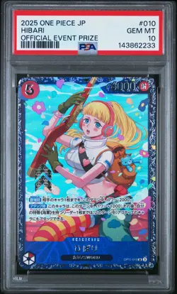 2025 ONE PIECE JAPANESE PROMOS OFFICIAL EVENT PRIZE #010 HIBARI PSA 10 - Image 1