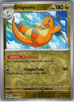 Dragonite 149/165 Reverse Holo SV: Scarlet & Violet 151 - Pokemon Card - NM - Image 1