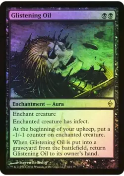 Glistening Oil - New Phyrexia FOIL Black Rare NM MINT RARE Magic MTG Card - Image 1