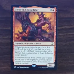 Magic: The Gathering Zurzoth Chaos Rider Rare Legendary Creature Devil Commander - Image 1
