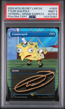 2025 MTG SECRET LAIR DROP TYLER WALPOLE SIGNED COUNTERSPELL PSA 9 AUTO 8 - Image 1
