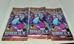X3 Pokemon Inferno EX XY Mega Charizard X Booster Pack Korean 3 Packs New - Image 1