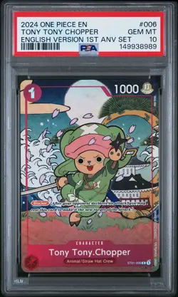 2024 ONE PIECE ENGLISH VERSION 1ST ANNIVERSARY SET #006 TONY TONY CHOPPER PSA 10 - Image 1