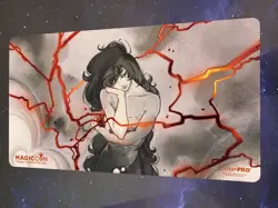 FOIL Peach Momoko Lightning Bolt Playmat Mtg Chicago MagicCon 2025 Ultra Pro - Image 1