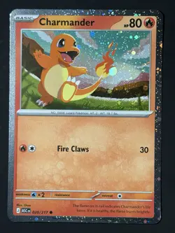 SWIRL 🌀💫 Charmander 020/217 Cosmos Holo Ascended ASC Pokemon Card NM - Image 4