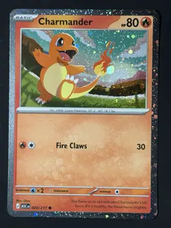 SWIRL 🌀💫 Charmander 020/217 Cosmos Holo Ascended ASC Pokemon Card NM - Image 5